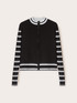 Cardigan in maglia a righe con zip image number 4