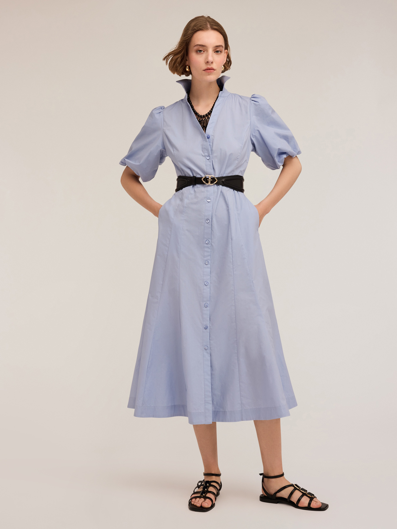 Poplin chemisier dress image number 0