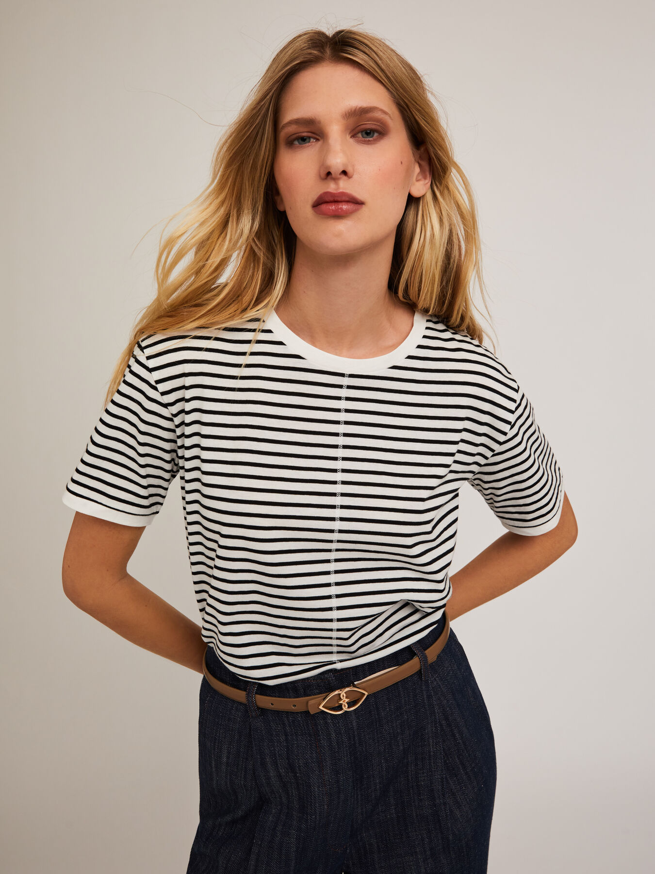 Striped cotton T-shirt image number 0
