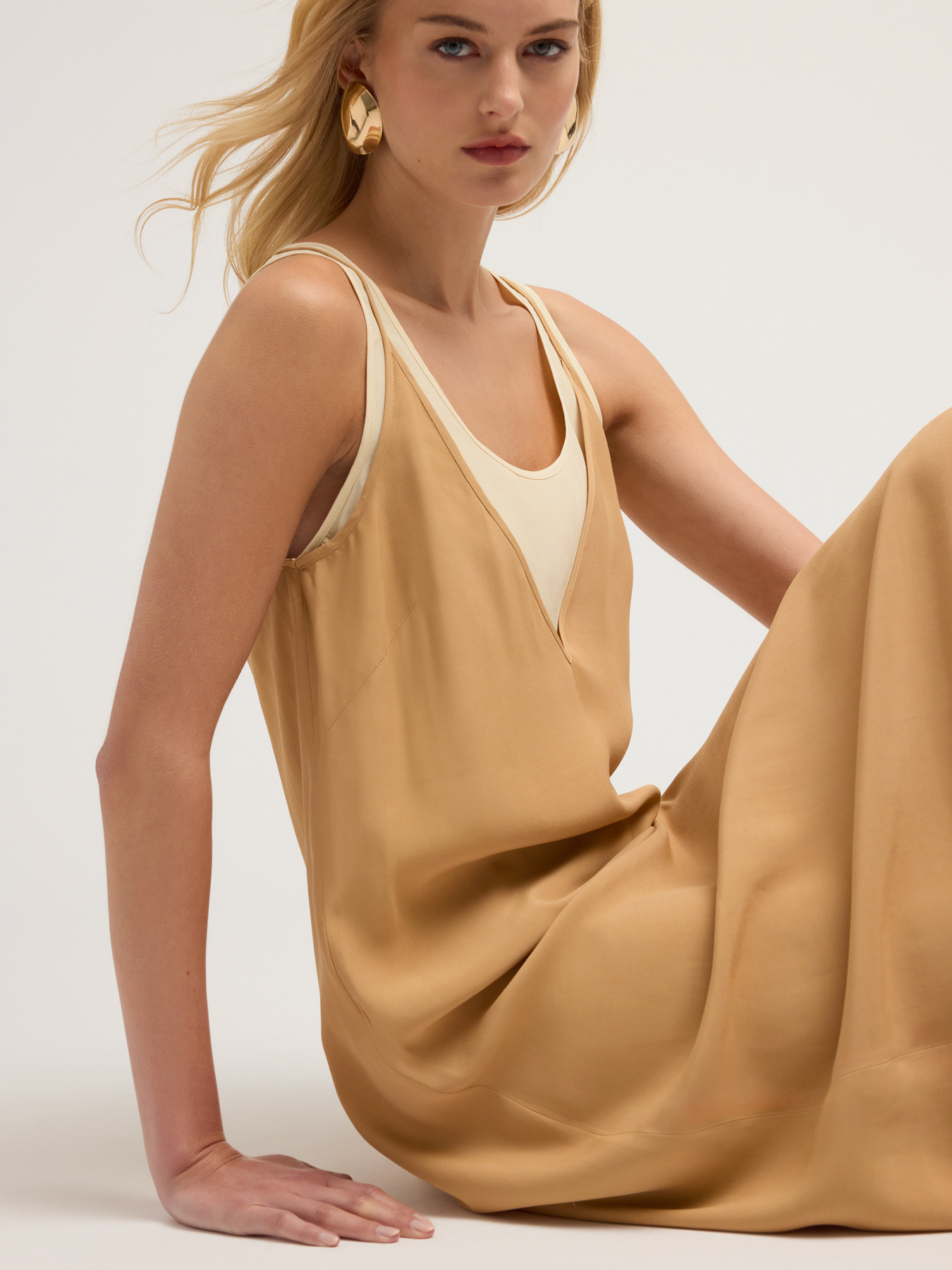 Long double viscose dress image number 2