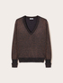 Pullover scollo a v misto lurex image number 4