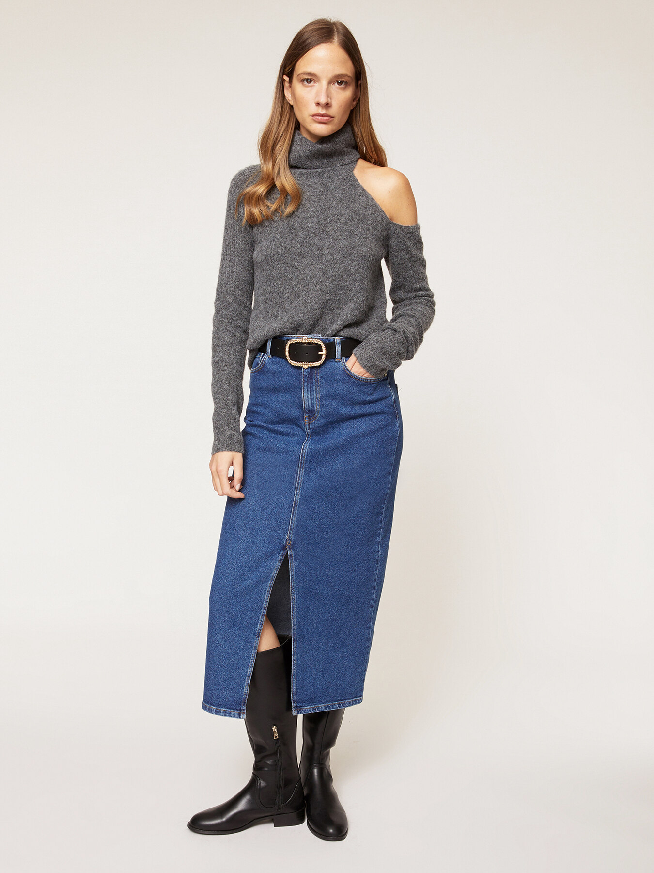 Rollkragenpullover aus Alpaka-Gemisch mit Cut-out-Motiv image number 3