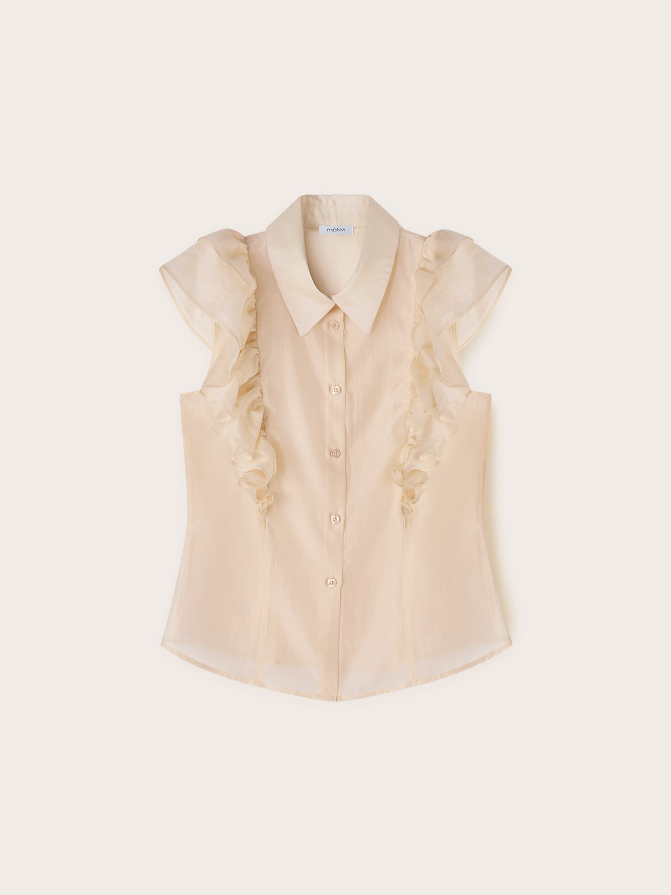 Camisa sin mangas con rouches image number 4