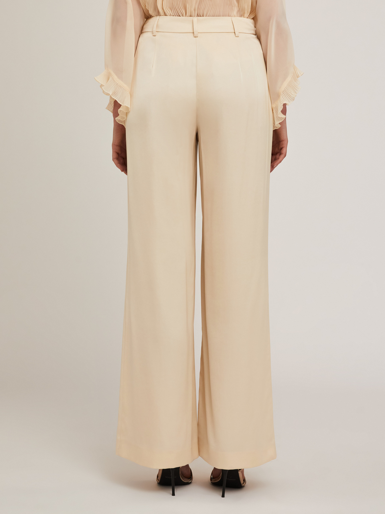 Satin palazzo trousers image number 1