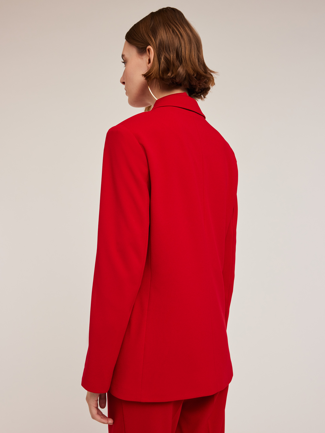 Single-breasted crepe fabric jacket image number 1