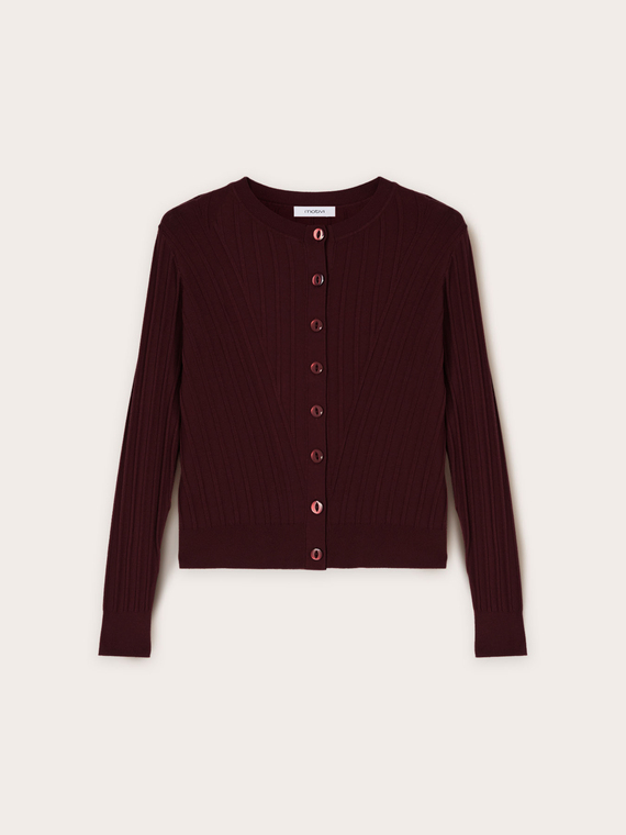 Cardigan a coste tridimensionali