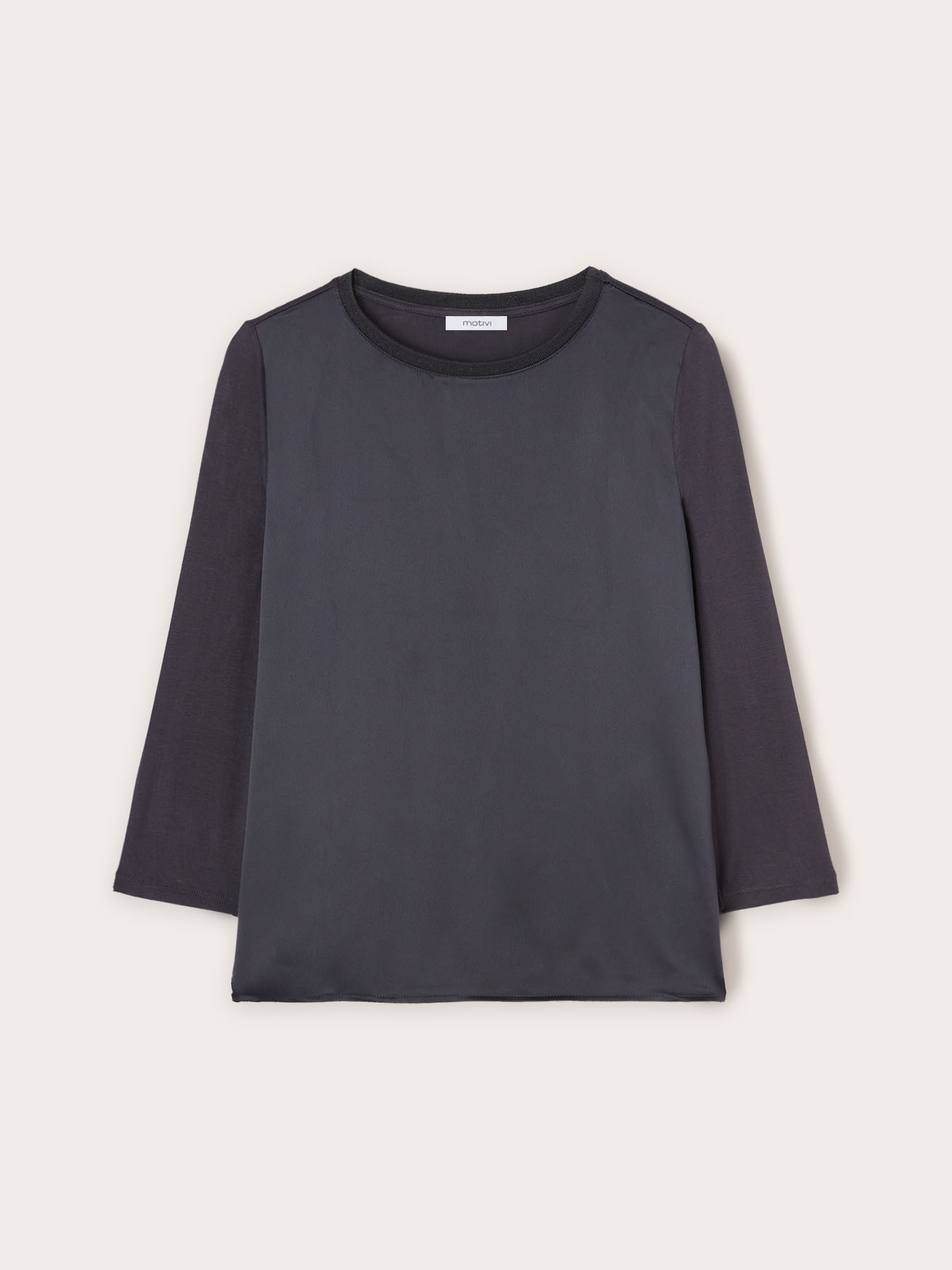 Tricou basic din două materiale image number 4