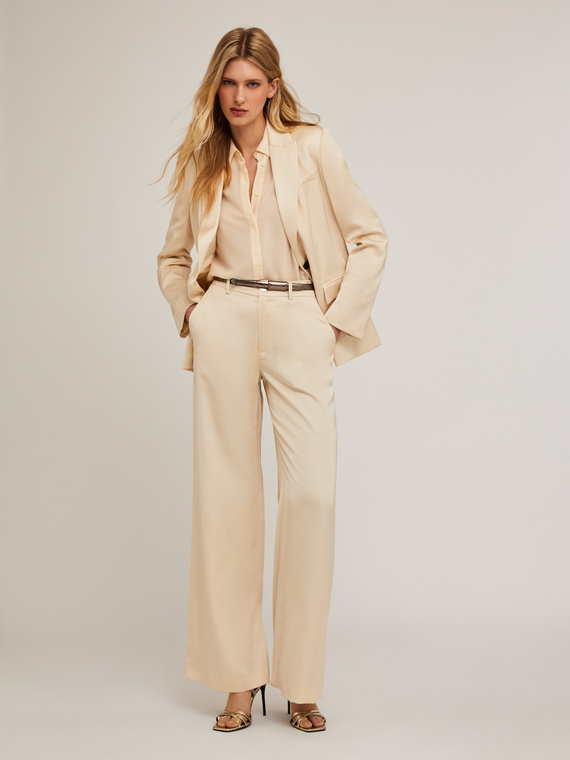 Pantaloni palazzo in raso satin