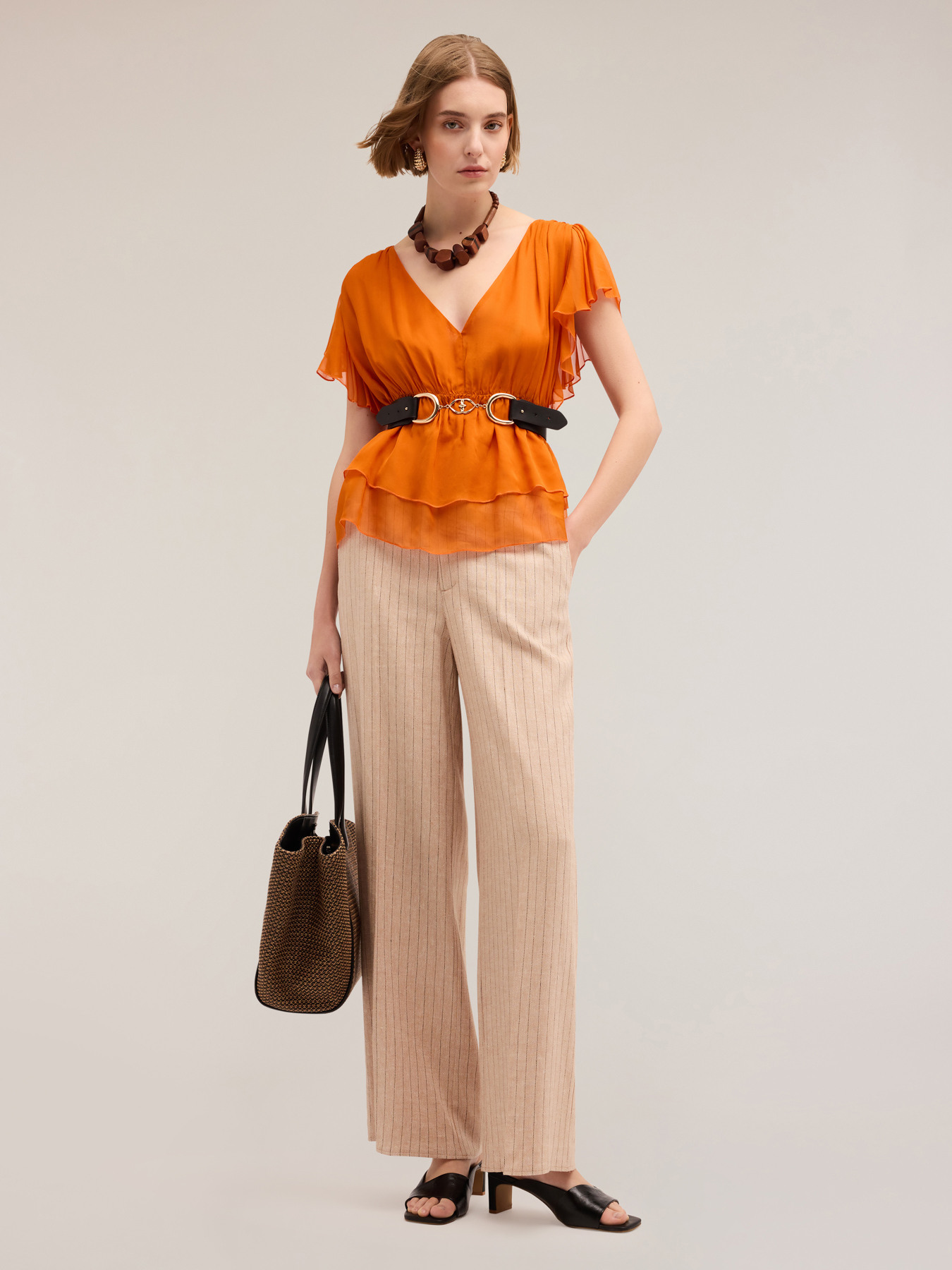 Blouse with gathers and ruching image number 0