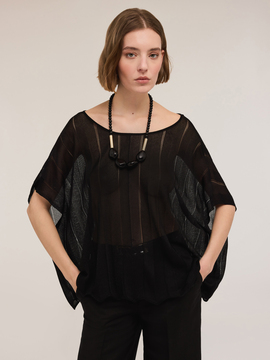 Lurex knit poncho