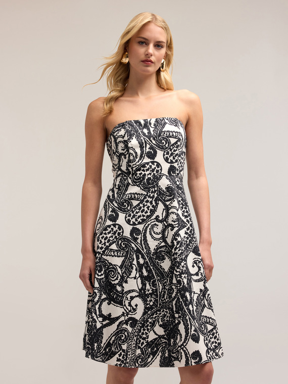 Mini dress in cotone fantasia paisley