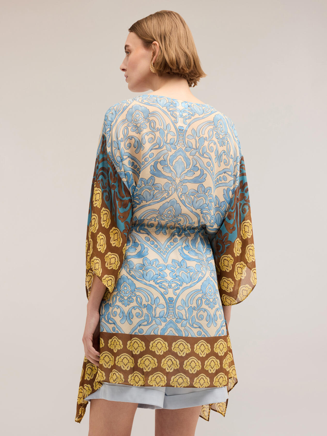 Printed chiffon poncho image number 1