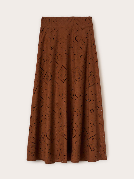 Falda larga de bordado ingl&eacute;s