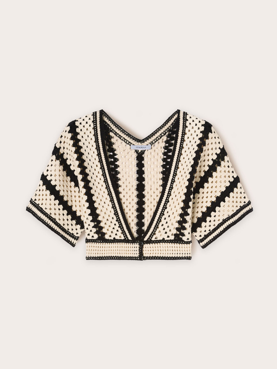 Coprispalle corto in maglia crochet