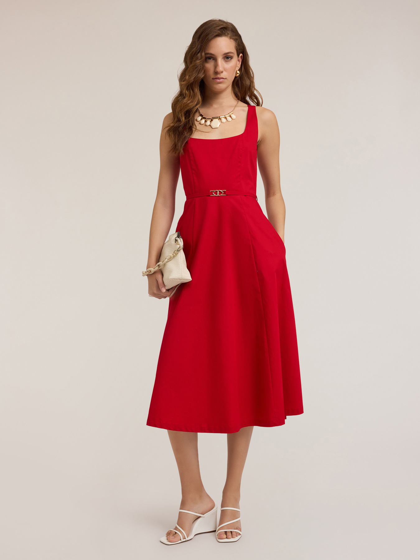 Midi-Kleid aus Popeline image number 0