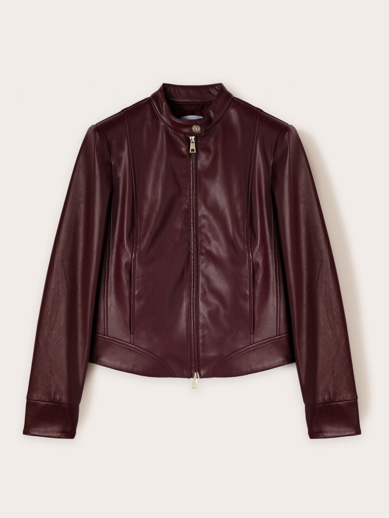 Giubbotto in tessuto spalmato con tagli shaping image number 4