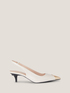 Slingback court shoes with light gold metal detail image number 0