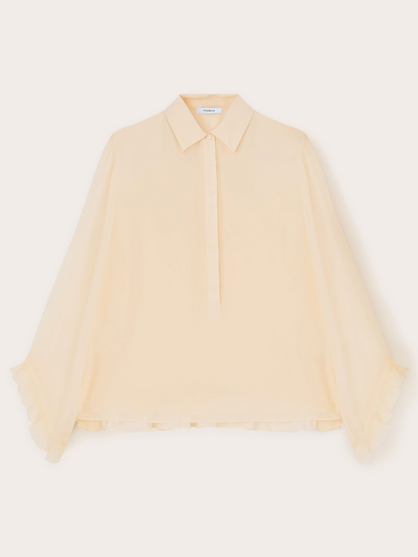 Camicia in georgette con dettaglio pliss&eacute; posteriore image number 4