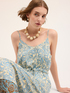 Printed satin summer dress image number 2