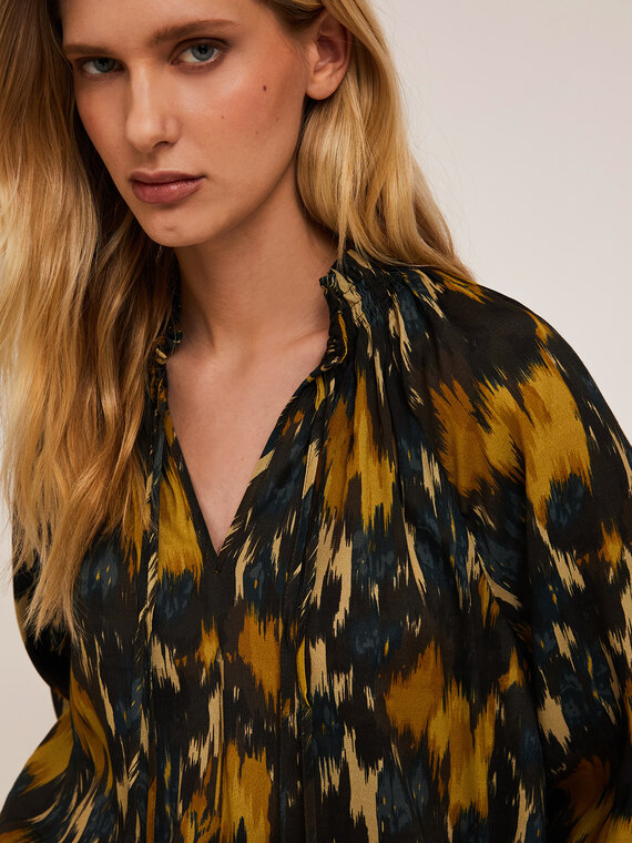 Bedruckte Bluse aus Kreppstoff