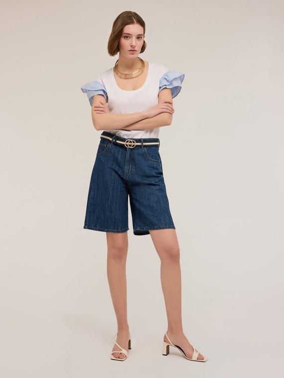 T-shirt con maniche volant