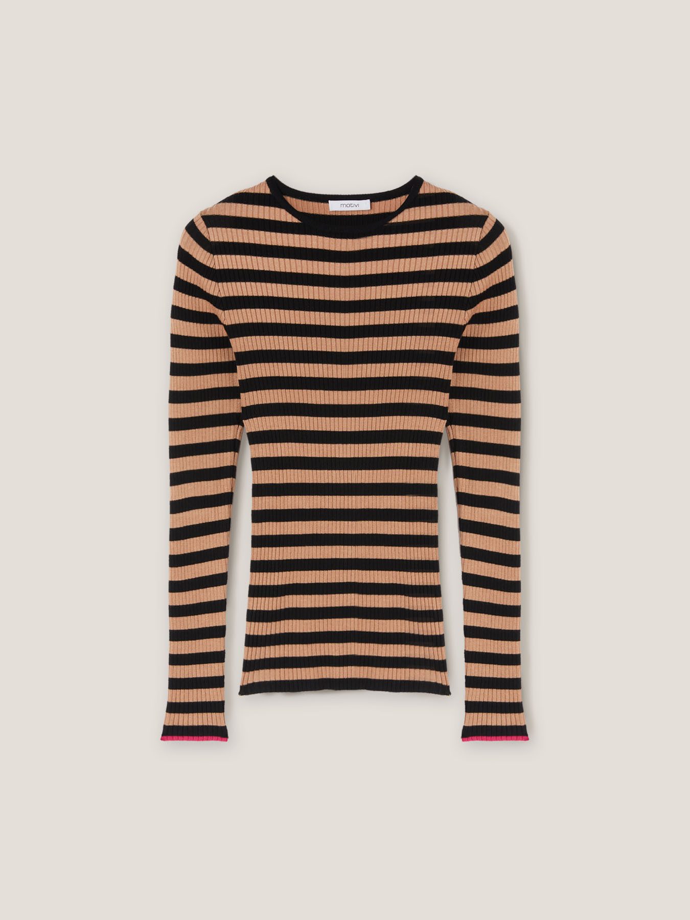 Maglia girocollo a coste image number 3