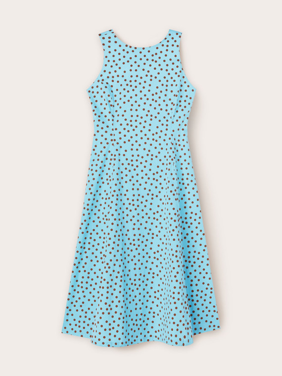 Polka dot pattern flared dress