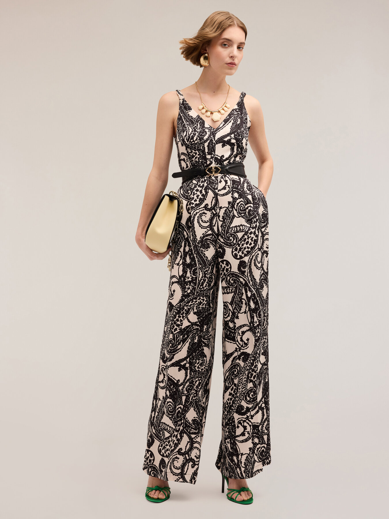 Paisley patterned satin long jumpsuit image number 2