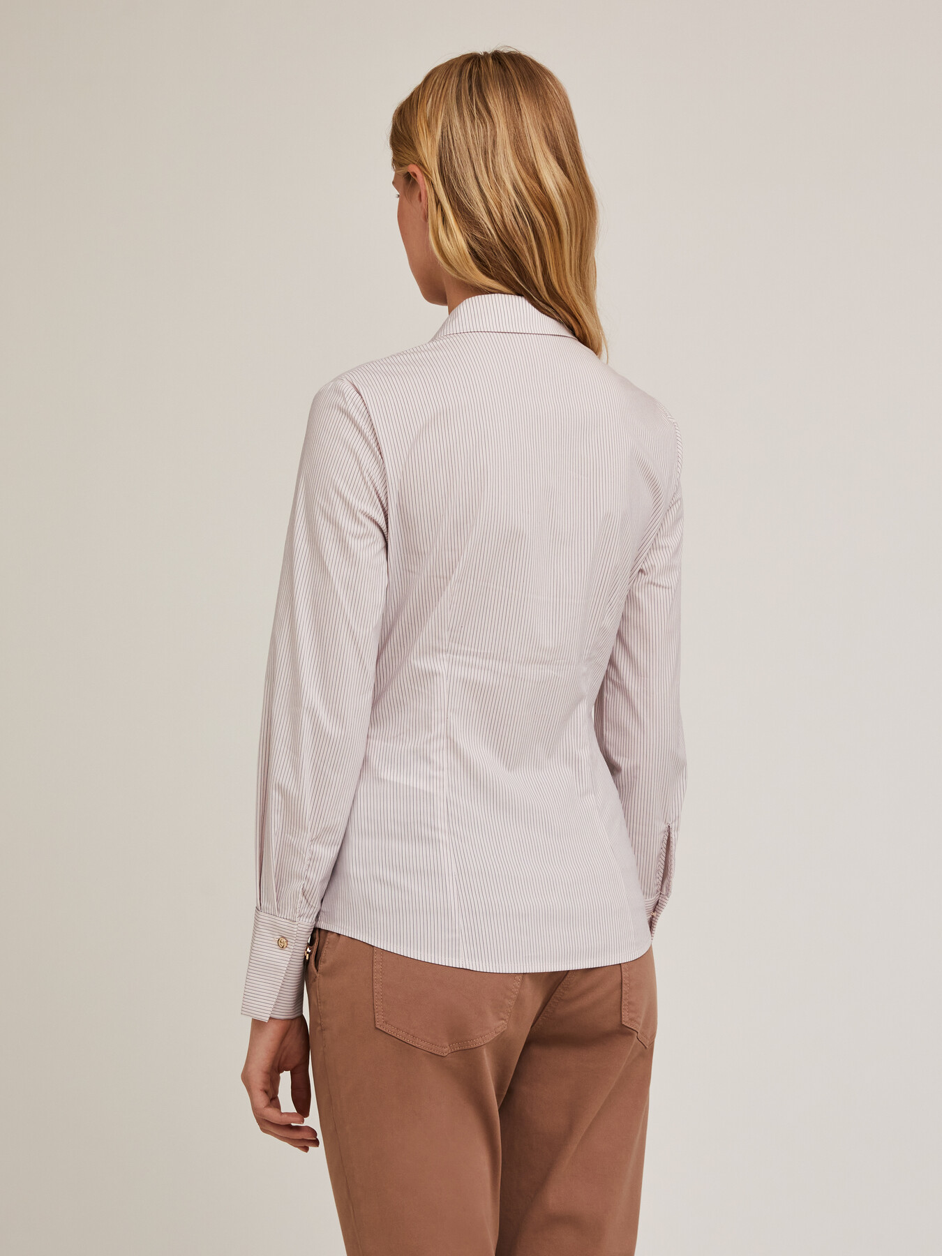 Camicia in popeline a righe image number 1