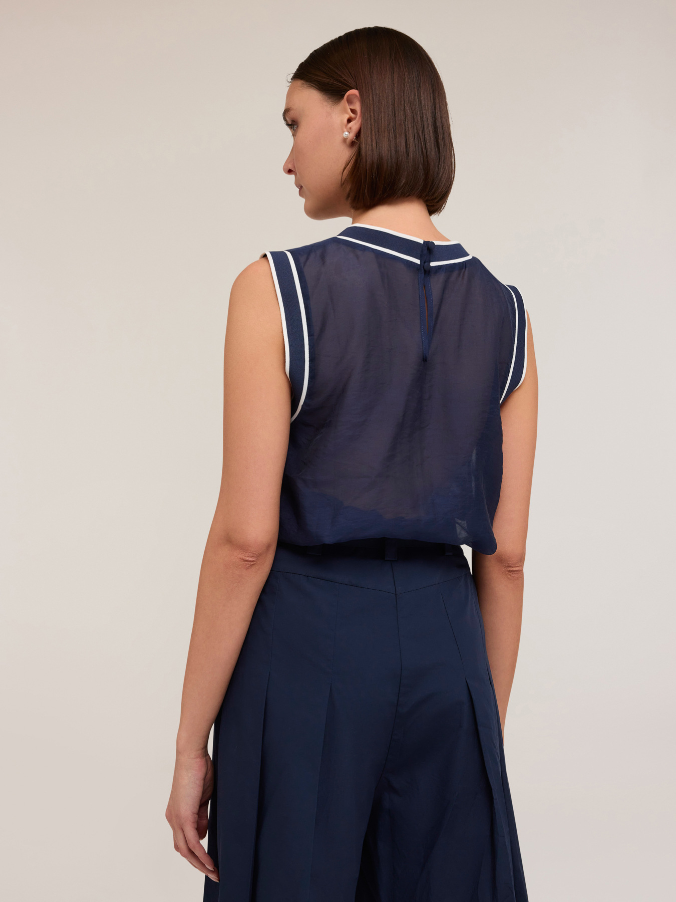 Top en lyocell m&eacute;lang&eacute; avec bords &agrave; c&ocirc;tes image number 1