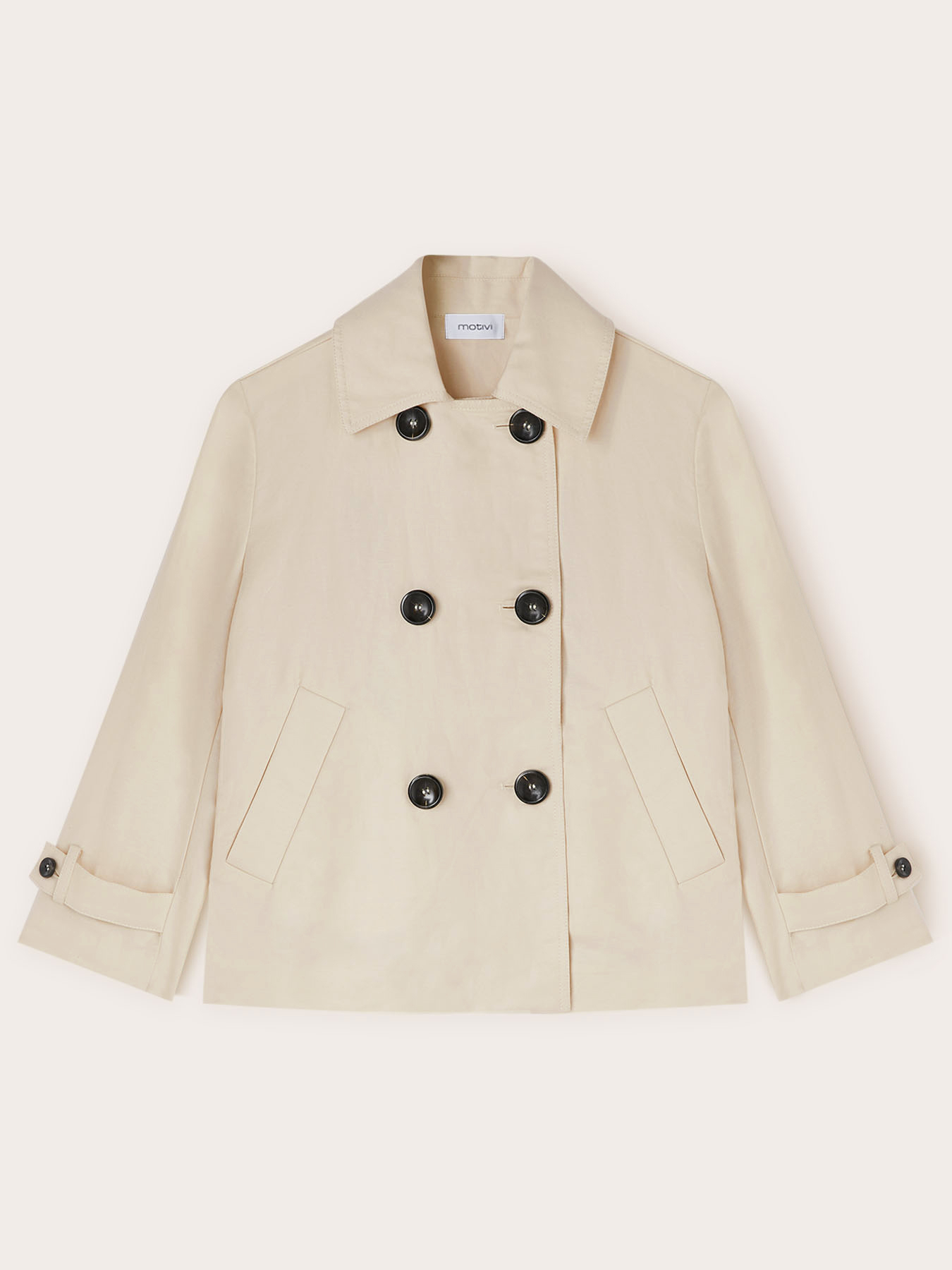 Giacca caban in tela misto lino image number 4