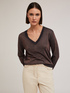 Pullover scollo a v misto lurex image number 0