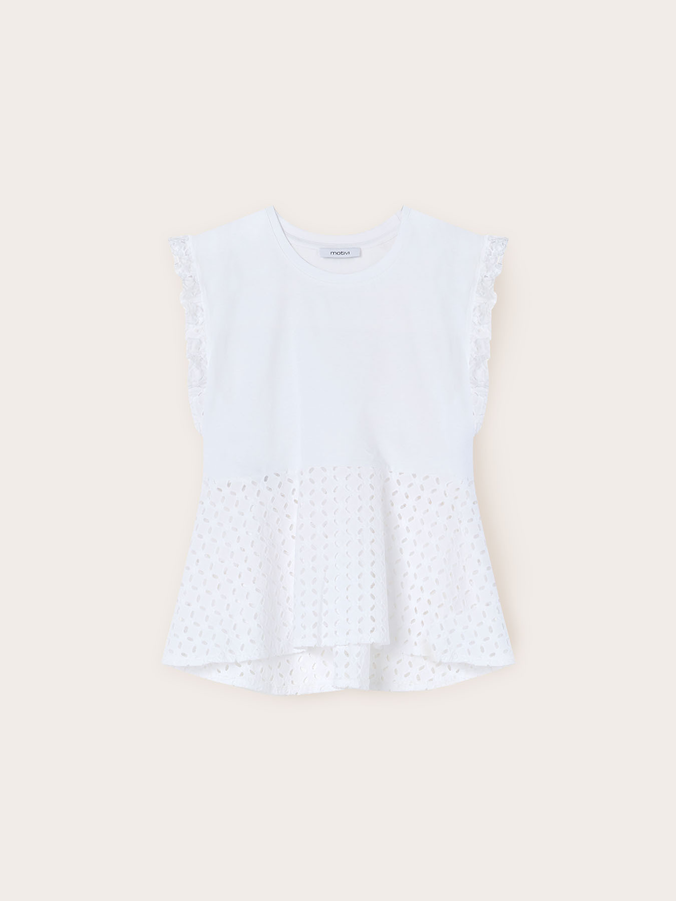 Camiseta sin mangas con inserto de bordado ingl&eacute;s image number 4