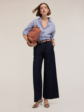Wide leg blue rinse jeans
