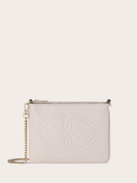 Flat coated fabric clutch