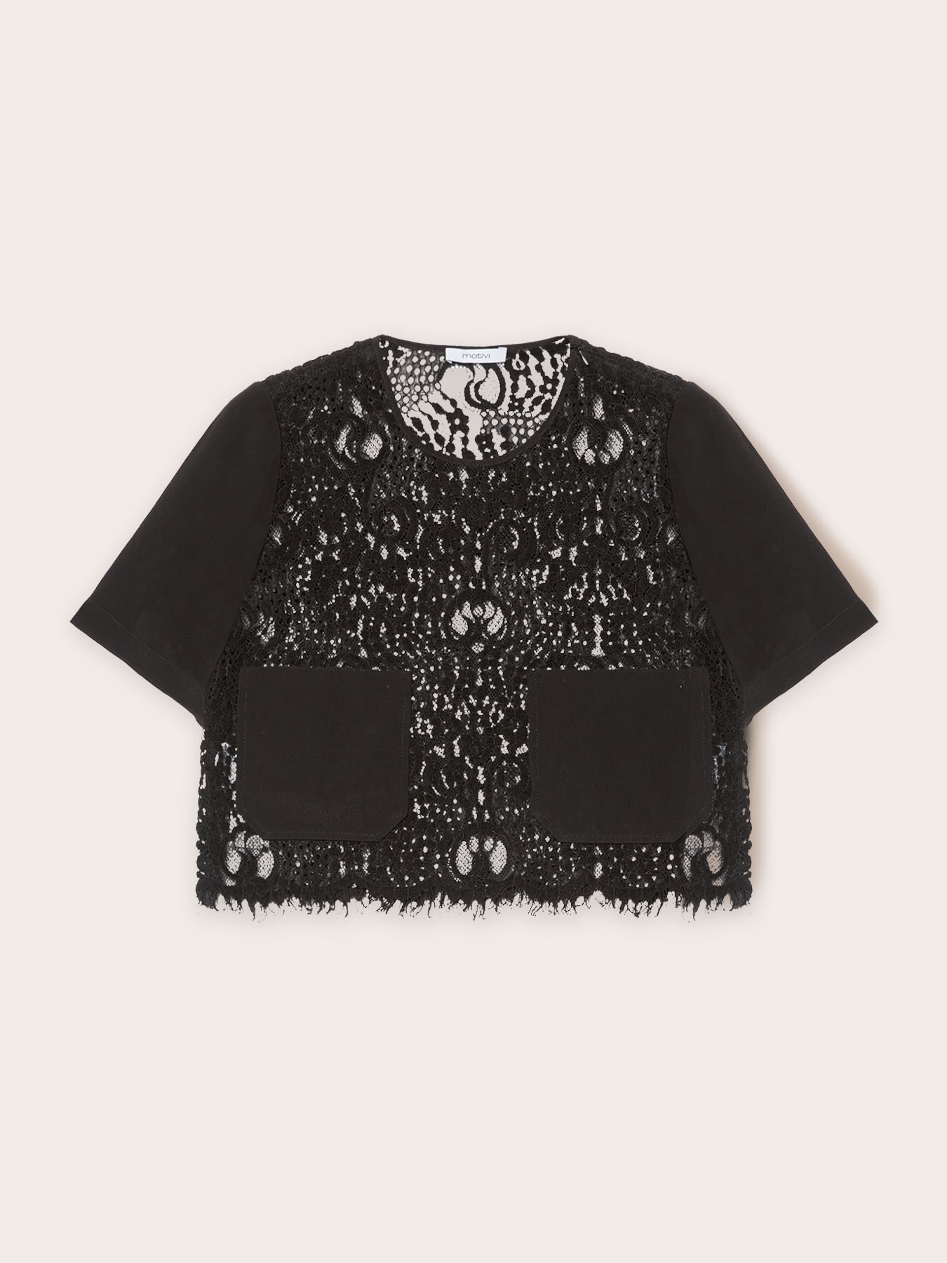 Macram&eacute; lace T-shirt image number 4
