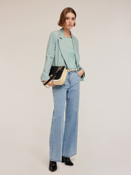 Wide leg light blue jeans