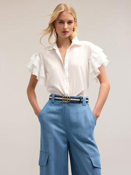 Camicia con maniche volant