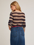 Maglia a righe in filato con micro paillettes image number 1