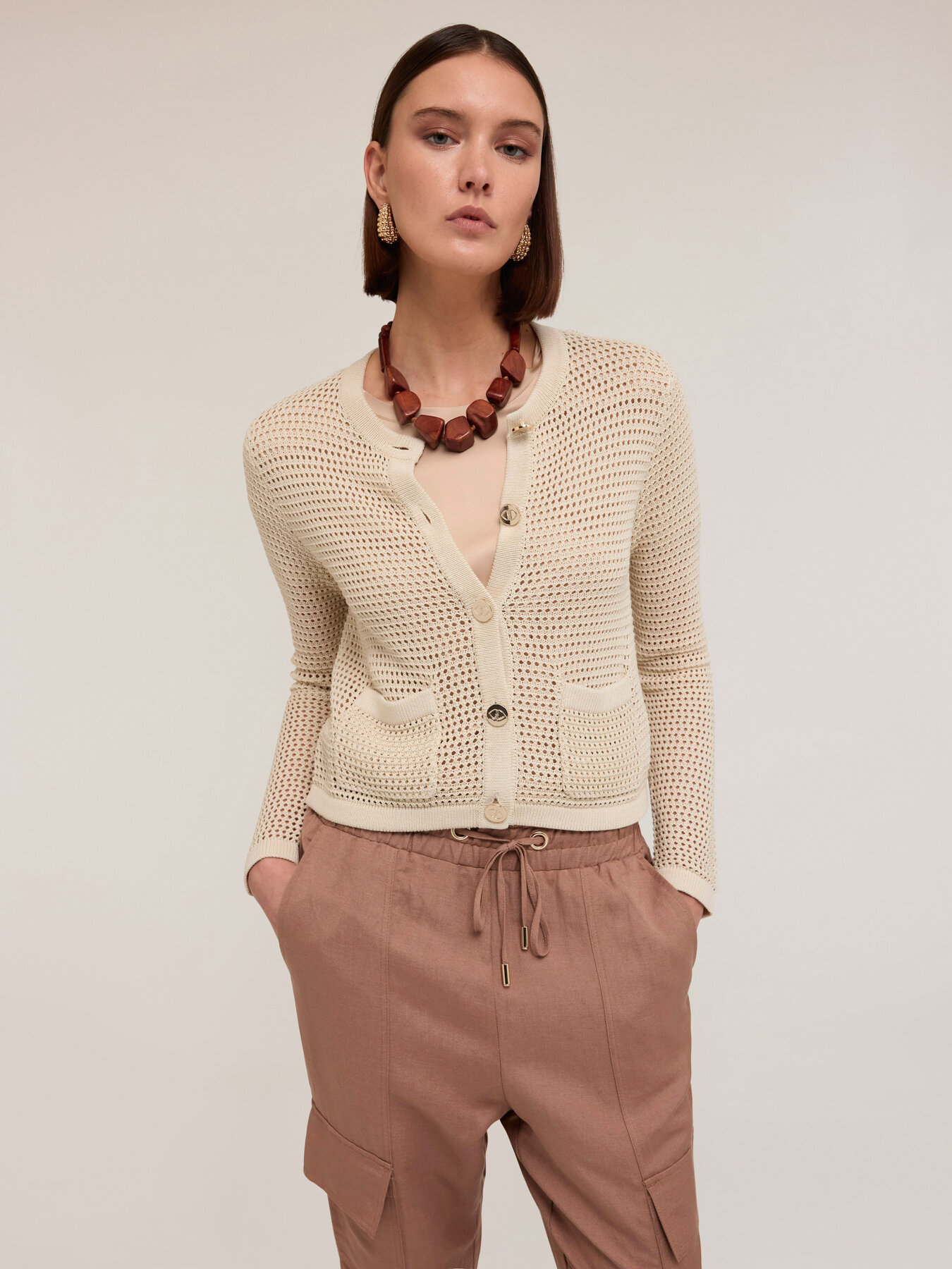 Cardigan in maglia traforata image number 2