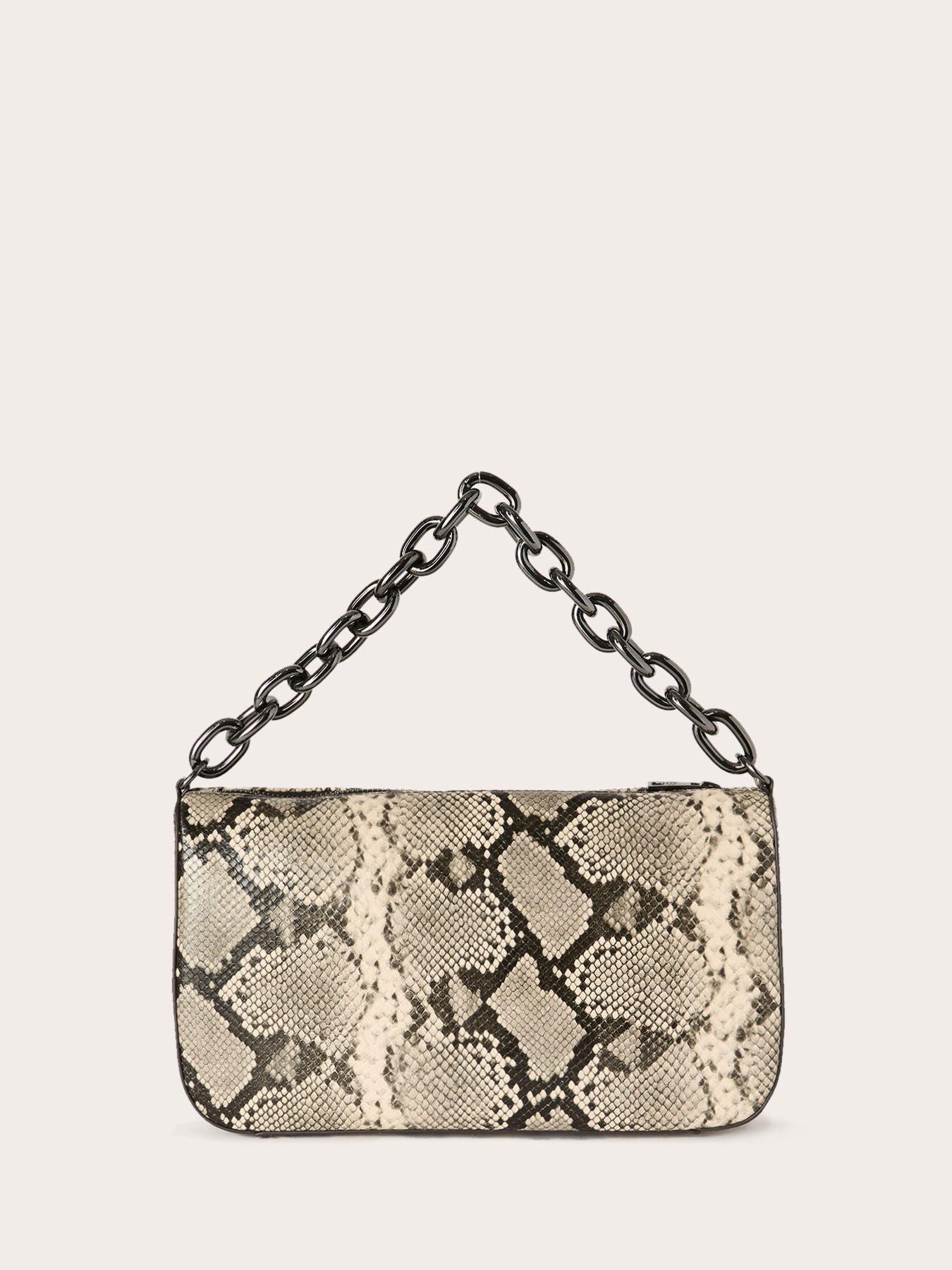 Borsa a tracolla in tessuto spalmato stampa pitone image number 2