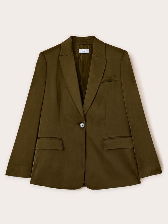 Einreihiger Satin-Blazer