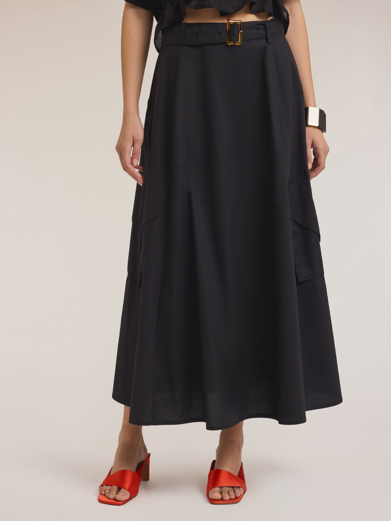 Gonna cargo in popeline di cotone image number 2