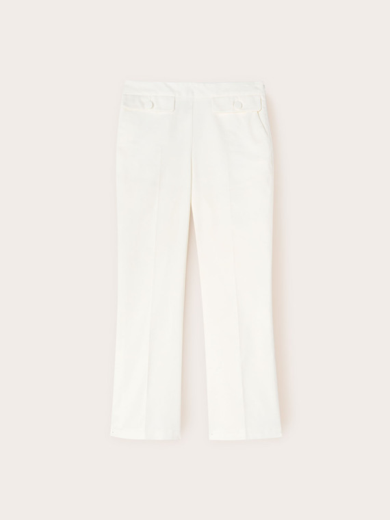 Pantaloni kick flare in cotone tecnico