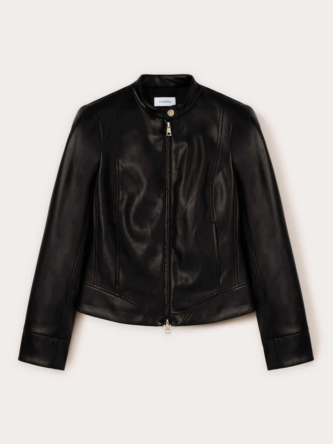 Coated fabric winter jacket with shaping cuts image number 4