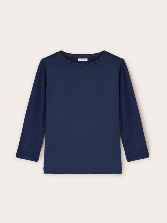 Tricou basic din două materiale