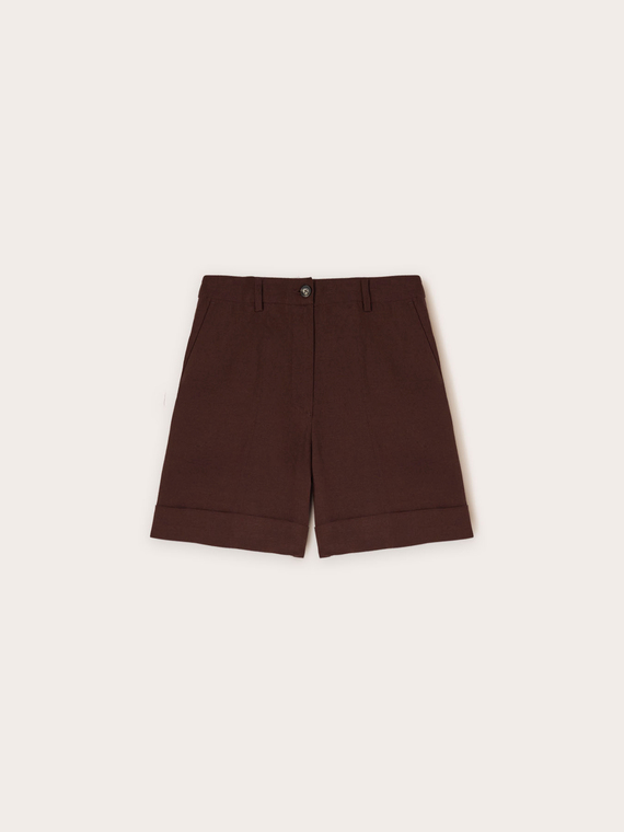 Shorts in lino viscosa
