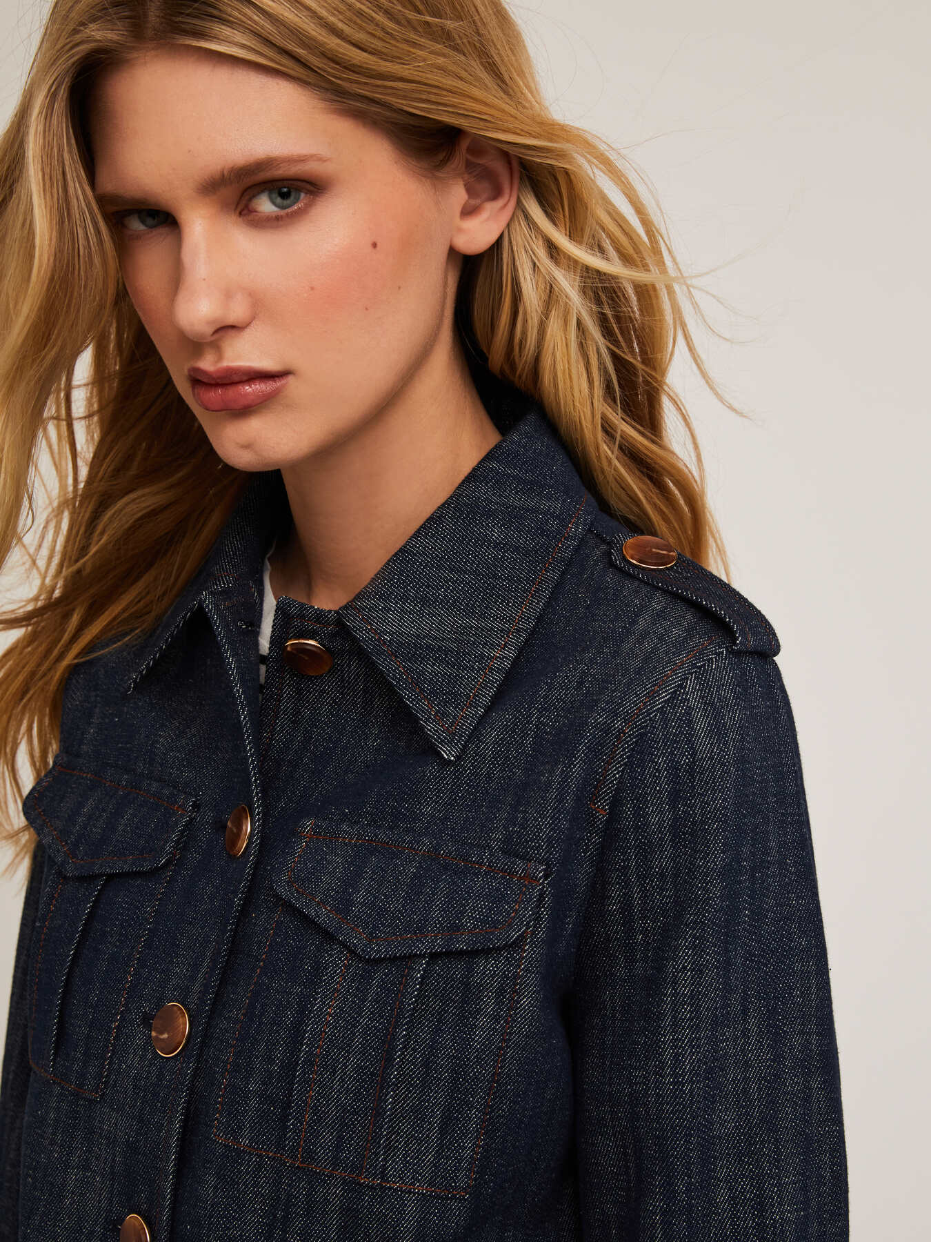 Giacca corta effetto denim image number 2