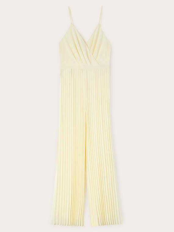 Tuta lunga pliss&eacute; in raso