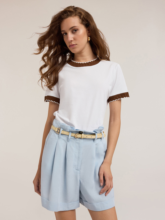 Camiseta con bordes de punto